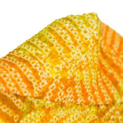 Detalles  costura Haori Sol amarillo y naranja