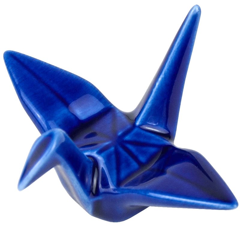 Hashioki reposa palillos Grulla origami azul