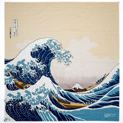 Furoshiki Hokusai azul y blanco