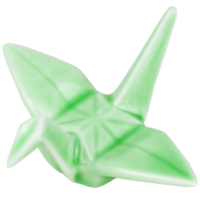 Hashioki reposa palillos Grulla origami verde