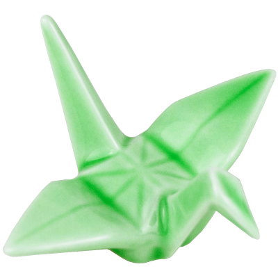 Hashioki reposa palillos Grulla origami verde