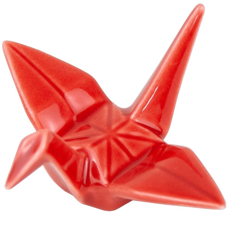 Hashioki reposa palillos Grulla origami roja