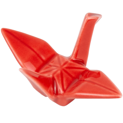 Hashioki reposa palillos Grulla origami roja