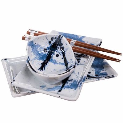 Set de sushi azul y blanco Splash