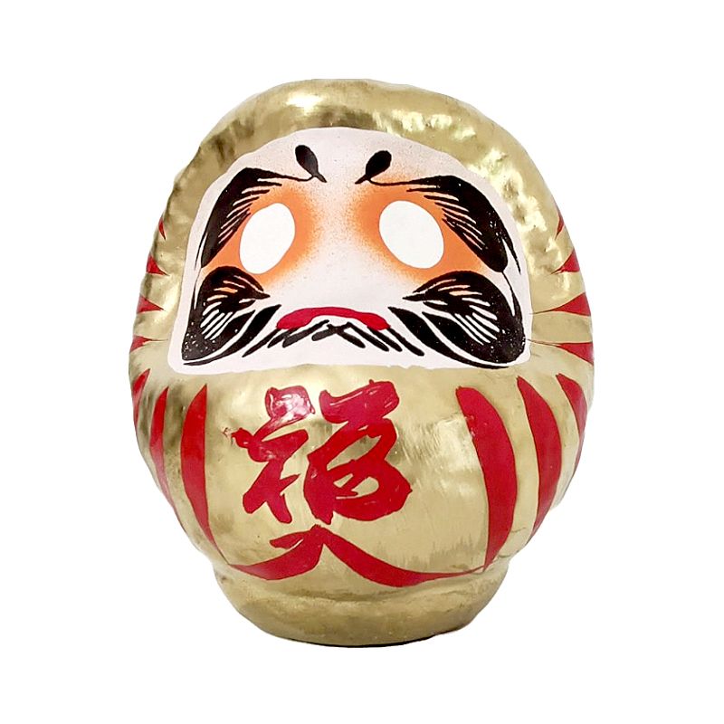 Super Gran daruma de la buena suerte dorado