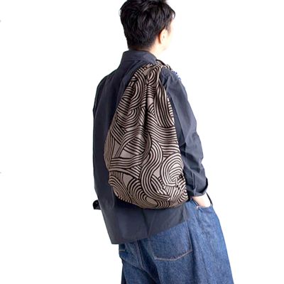 Furoshiki lazos reversible Gris Oscuro Azul