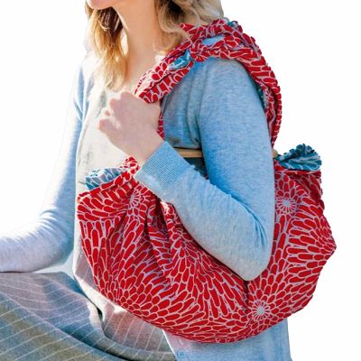 Furoshiki crisantemos reversible Rojo Azul