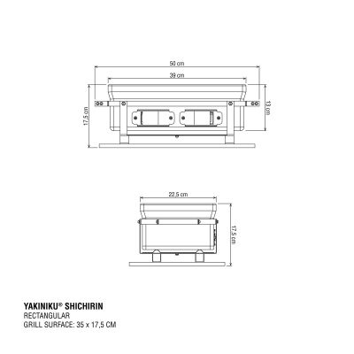 Barbacoa Japonesa Shichirin rectangular Yakiniku medium 2-6px