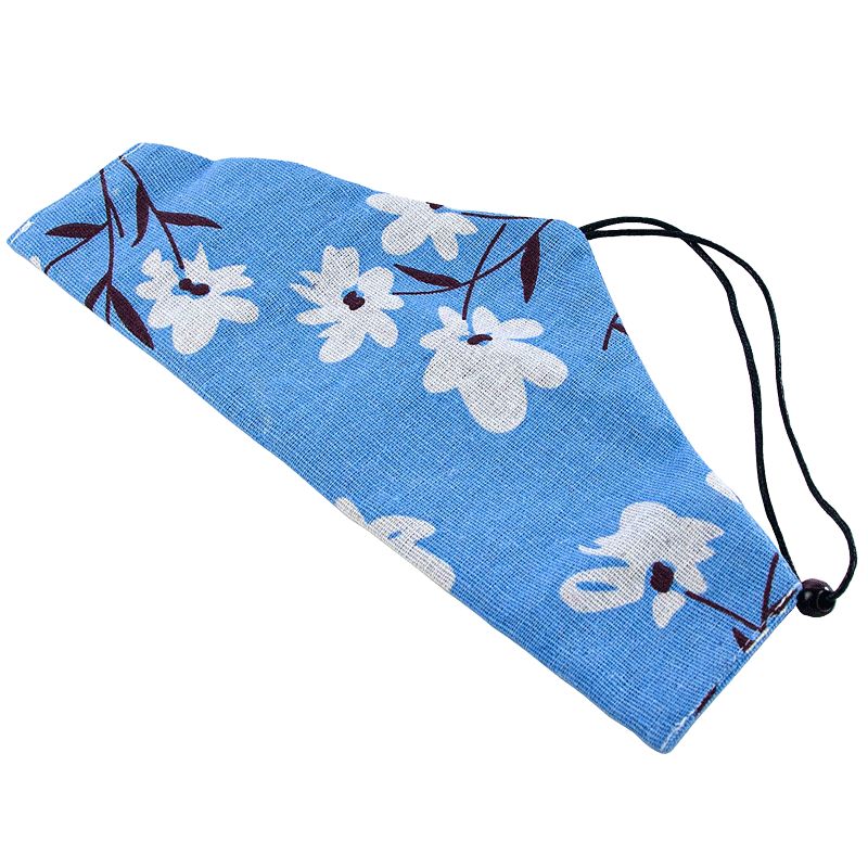 Funda palillos Hashibukuro flor azul