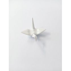 Hashioki reposa palillos Grulla origami blanca