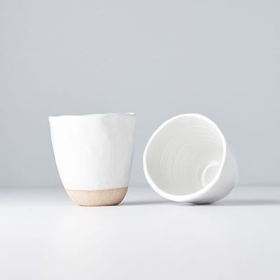 Taza Lopsided blanca - cerámica natural