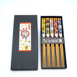 Pack de 5 palillos Maneki-neko "Gatos de la Suerte"
